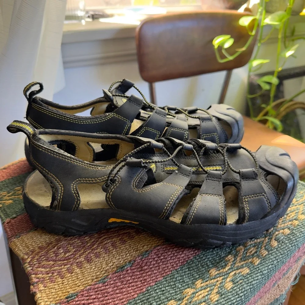 Mens Black Sandals Water‎ Shoes Hiking Outdoor Sport Size 10